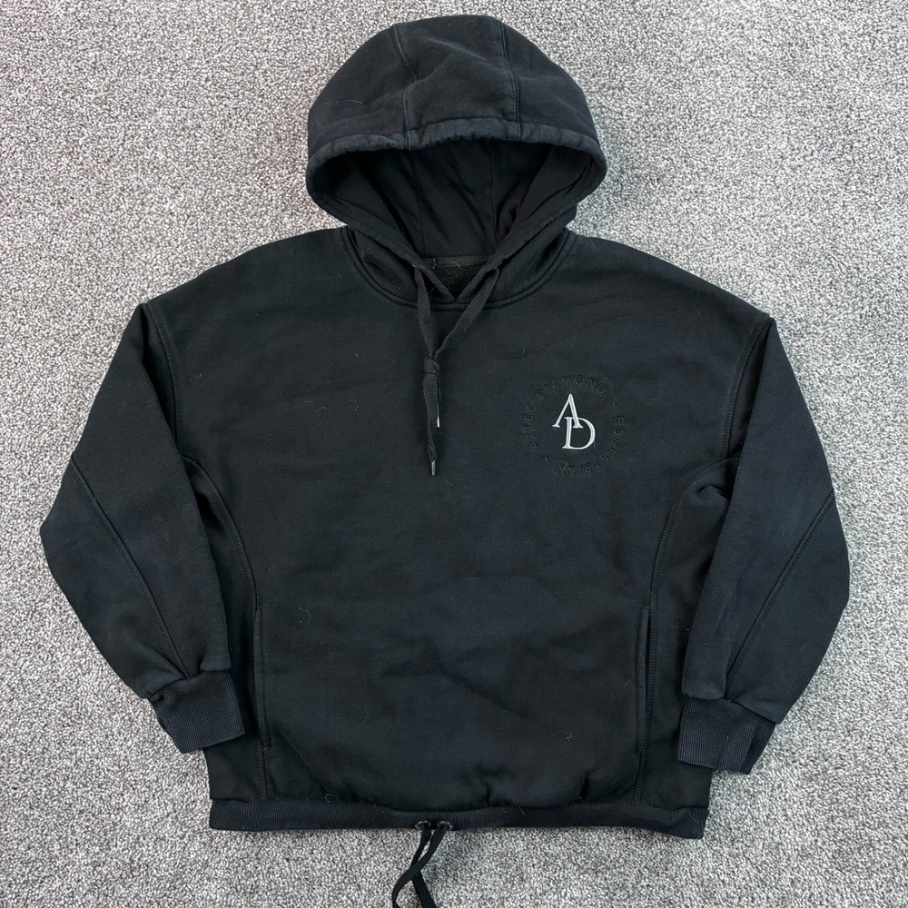 Aztec Diamond Equestrian Hoodie Women's L Black AD Hooded Sweatshirt Embroidered